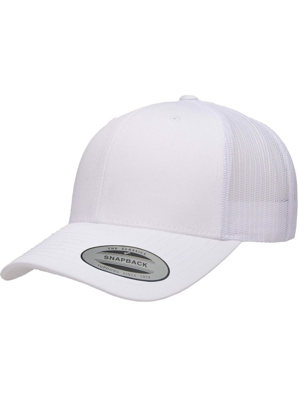 Men's White Cotton Classics Trucker Mesh Cap YP Snapback Loose Fit Hat Cap